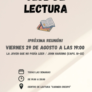 Club de lectura, viernes 29 de agosto